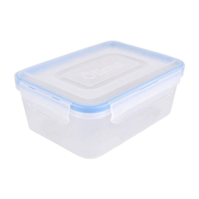 Square Container Lunch Plastic Clip Lock Box 1.6 litre