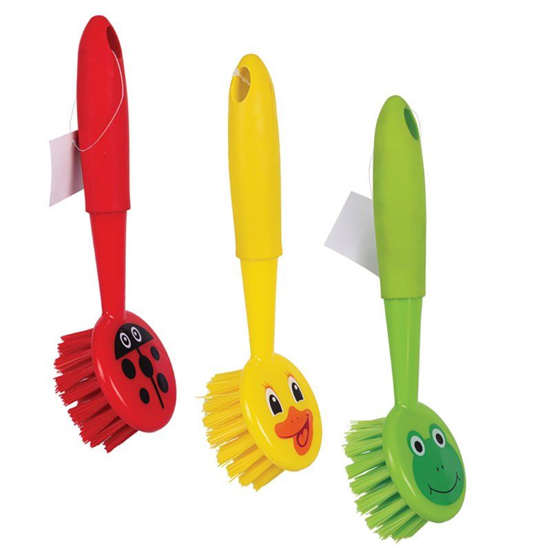 Bulk Pack x 6 Duck Design Dish Brush - Long Handle 18cm