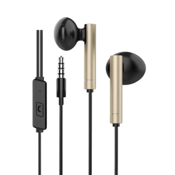 YESPLUS - YS126 - Sleek Design Wired Earphones With Extra Bass -Black/Gold