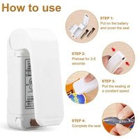 White Mini Vacuum Food Heat Sealer Plastic Storage Bag Snack Seal Machine