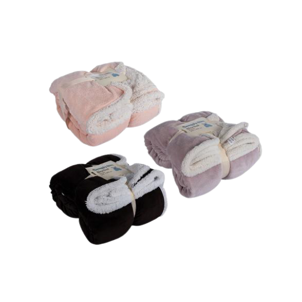 Snuggly Bits Homeware- Assorted Flannel Sherpa Blankets