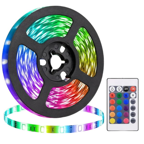 2835 - High Quality 10m LED Strip With Remote Control - Black