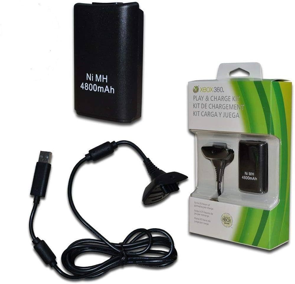 Replacement 4800mAh Charging Kit For Xbox 360 Battery With USB Charger