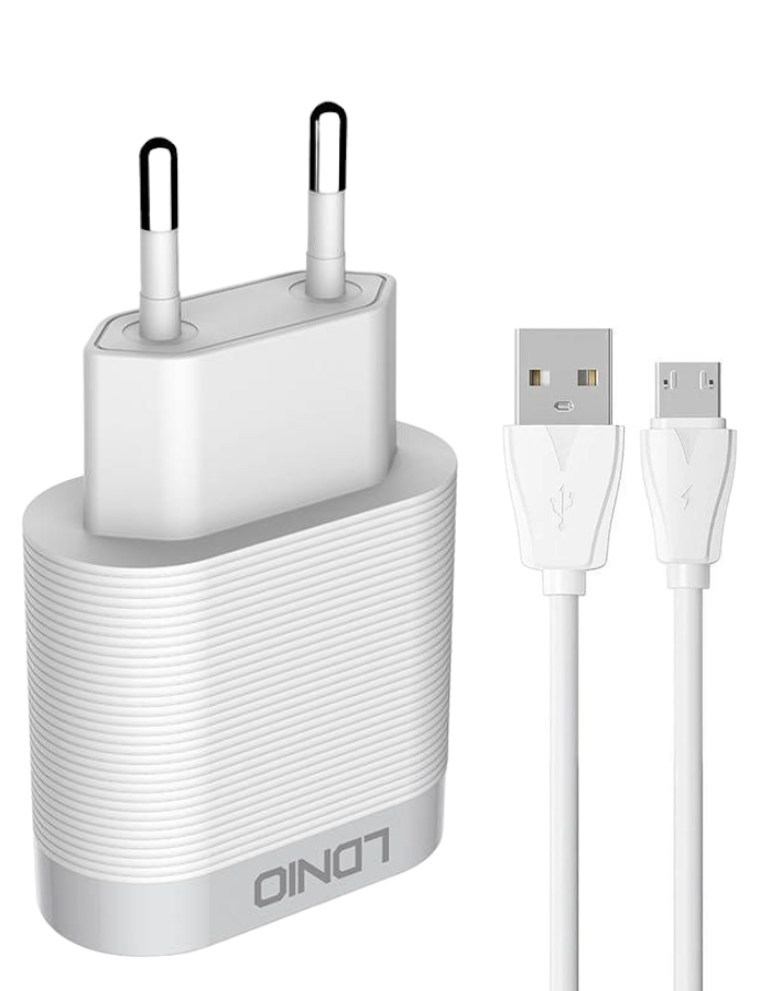 LDNIO - A303Q - 18W Fast Charging Adapter with Micro Cable - White