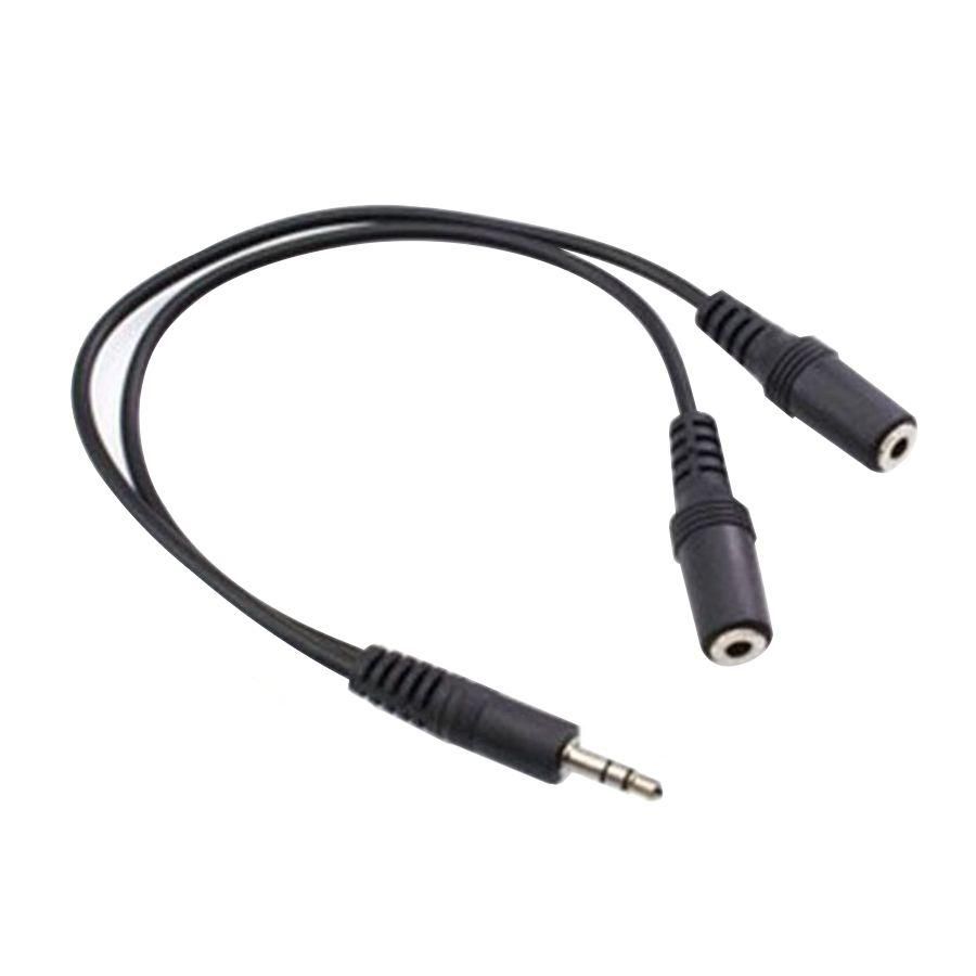 Techme 3.5mm Male to 2 x Female 3.5mm Splitter Adapter Cable - Black