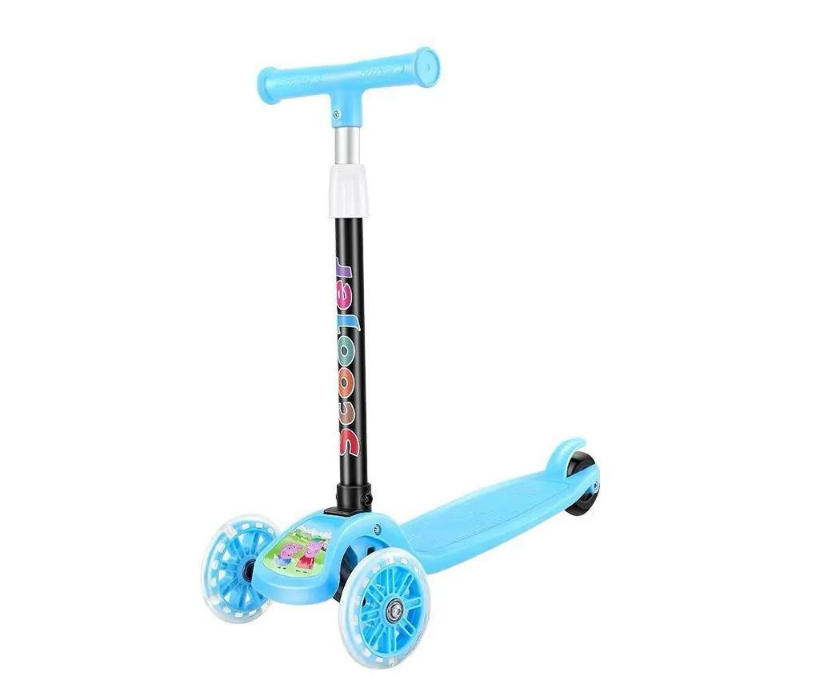ONDL Folding Kids Scooter Tricycle Ride Toys with Flashing Light Wheels