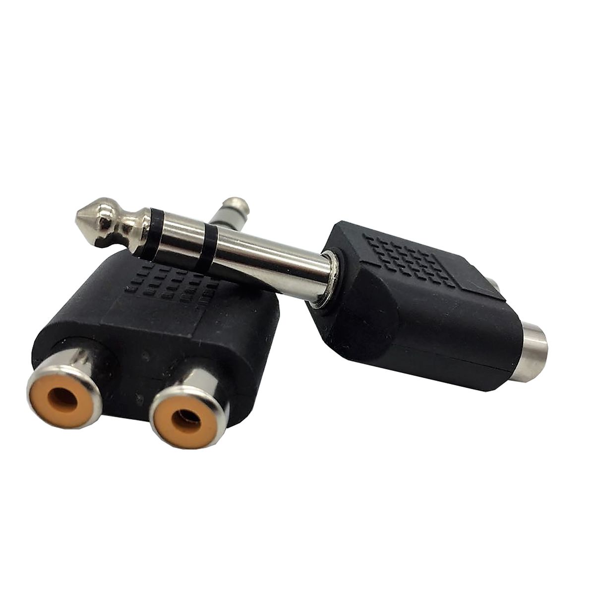 Raz Tech 6.35mm Male to Dual RCA Female Audio Adapter Connector (Pack of 2)