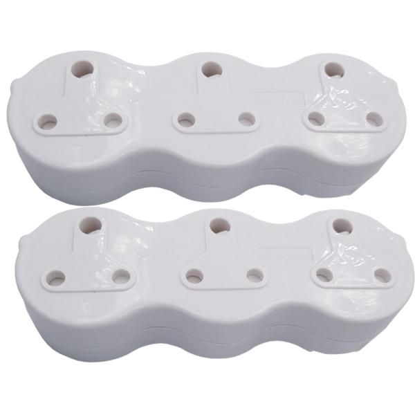 Zenith - 3 Way Plug Adaptor 3 x 16A Wavy - Pack of 2