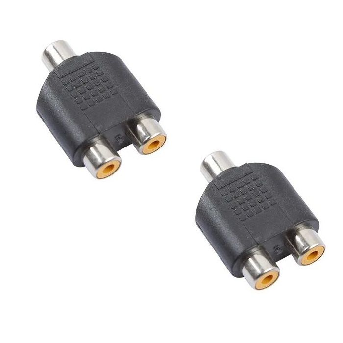 RCA Female TO 2 RCA Female Splitter - 2 Pack