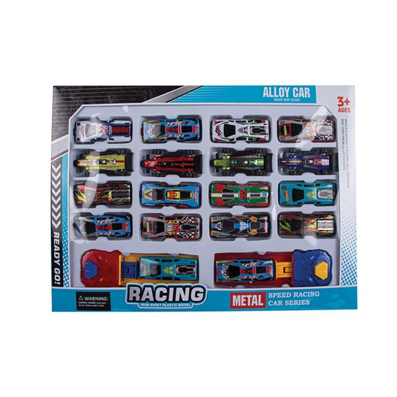 Bulk Pack x 1 Die Cast Set With 18 Cars & 2 Launchers