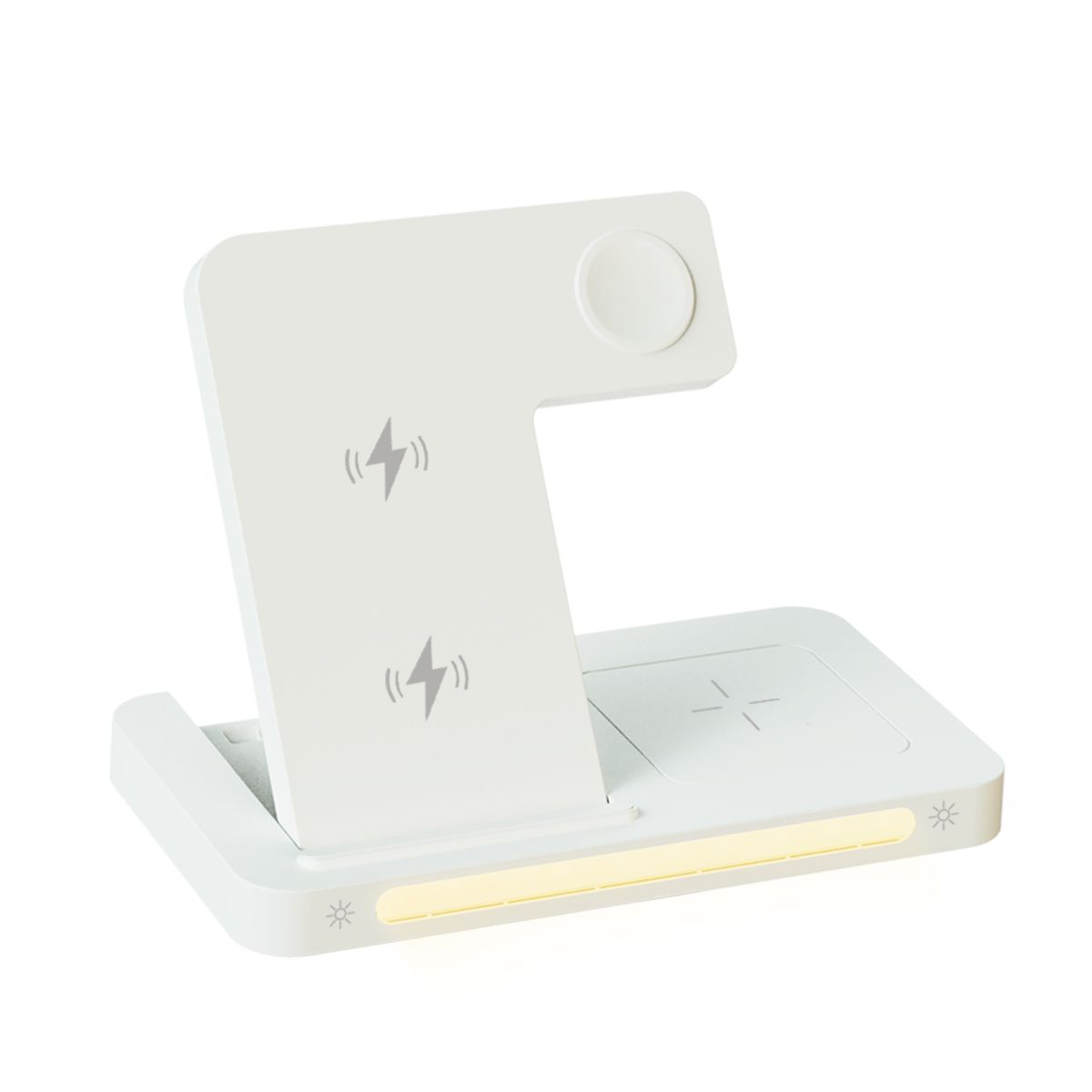 15W Foldable Wireless Charger 3 in 1 Cellphone/Smart Watch/Earbuds - White