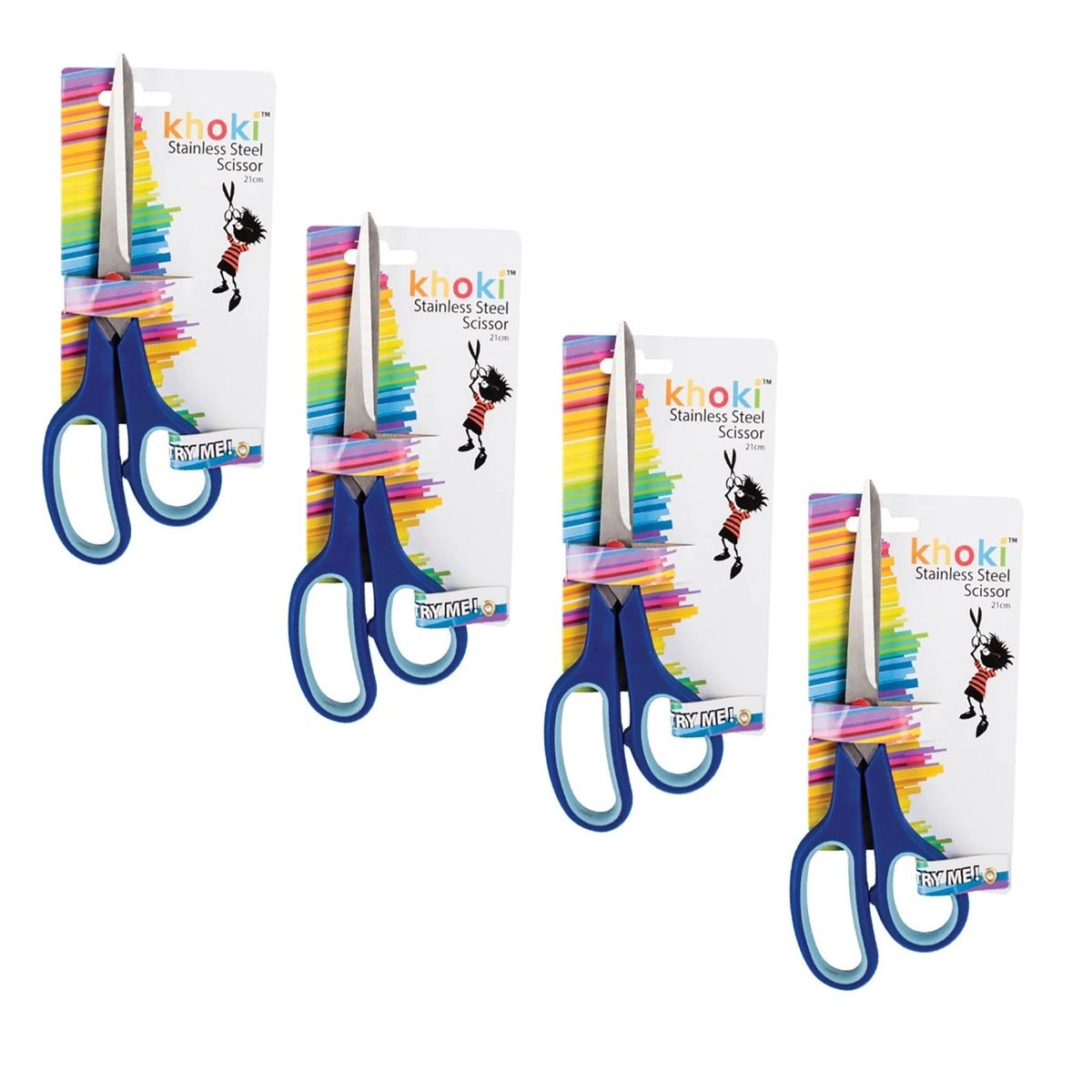 Stainless Steel Scissor with Plastic Handle (21cm) Pack of 4