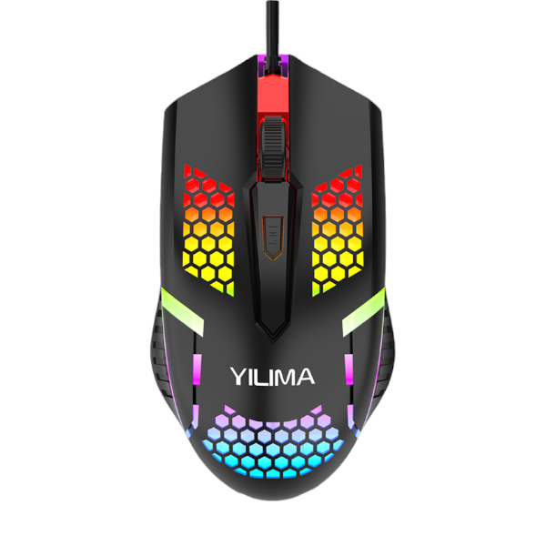 YILIMA - QS-103 - Wired Gaming Mouse with LED Lights - Black