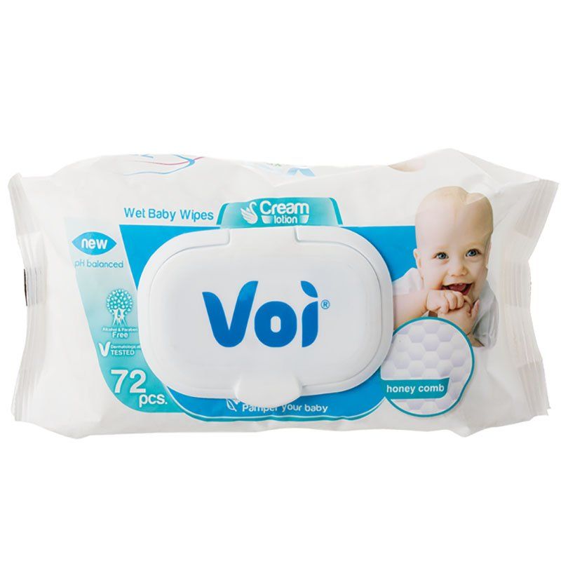 Voi - Wet Wipes - Baby Wipes - Honeycomb - 72 Piece