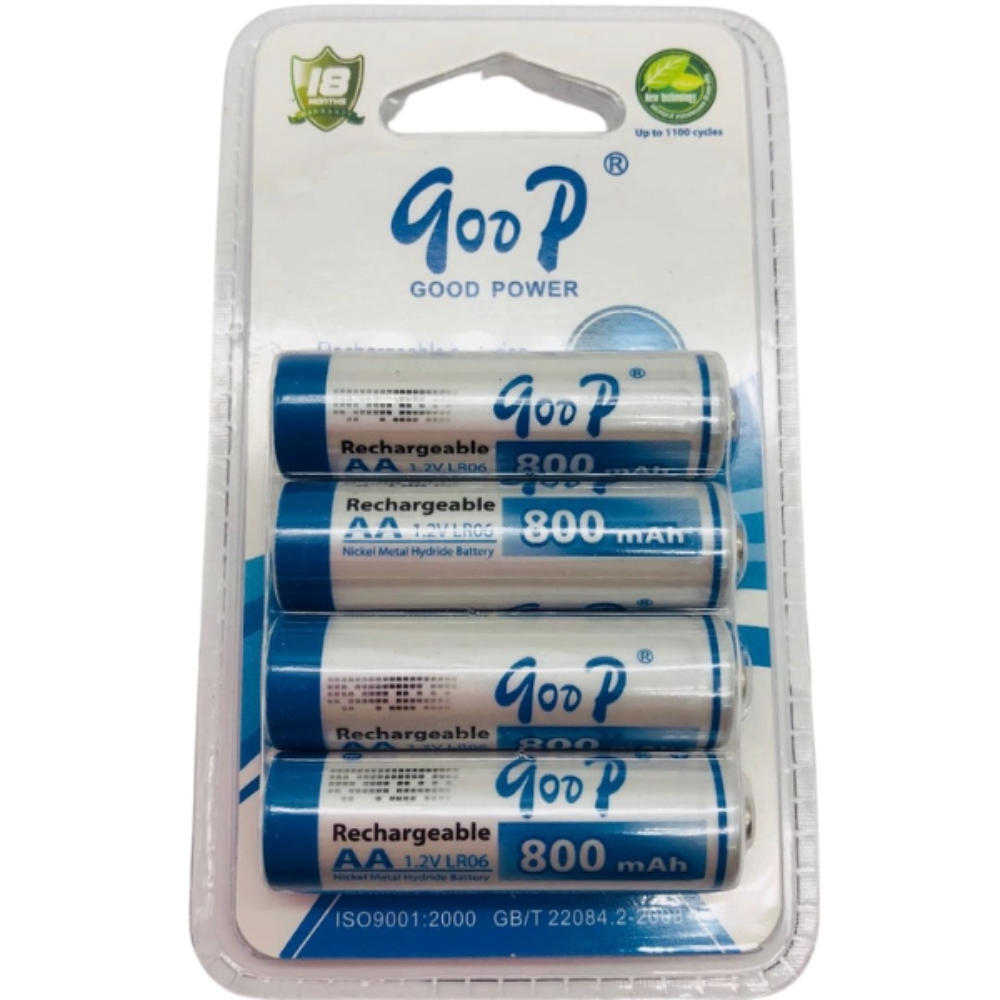 Goop AAA Premium High-Performance Rechargeable Batteries 800mAh x 2