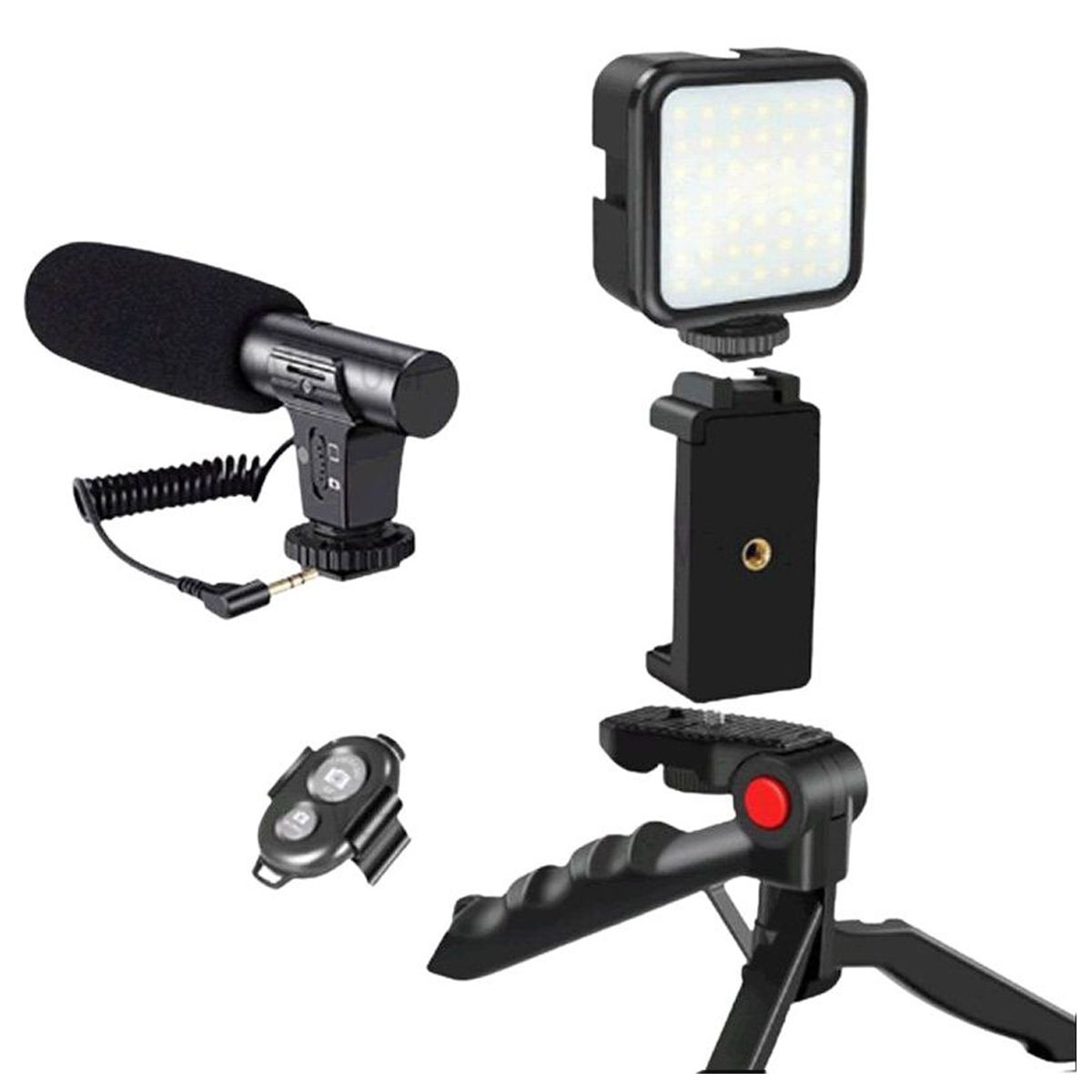 Portable Vlogging Kit - Smartphone Video Kit with Light & Microphone