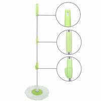 Green - 360 Spin Mop & Bucket System with Microfiber Head