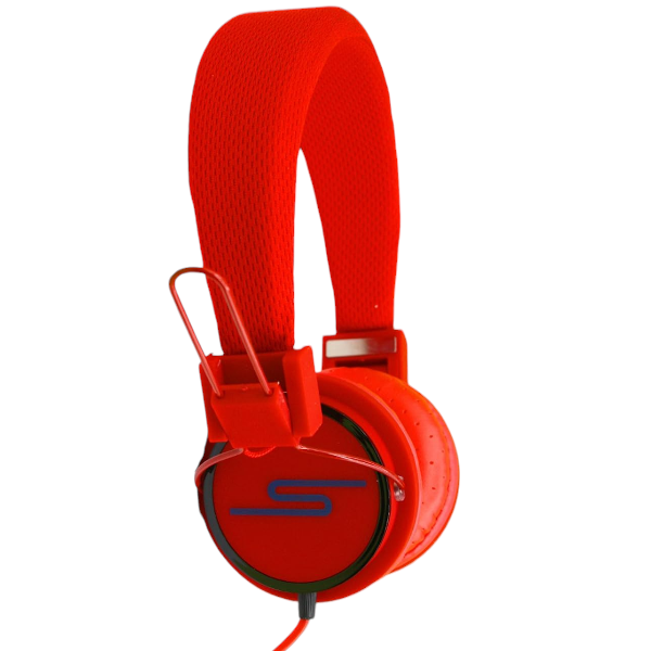 Y-6338 - Vintage Design Stereo Wired Headset With Extra Bass - Red