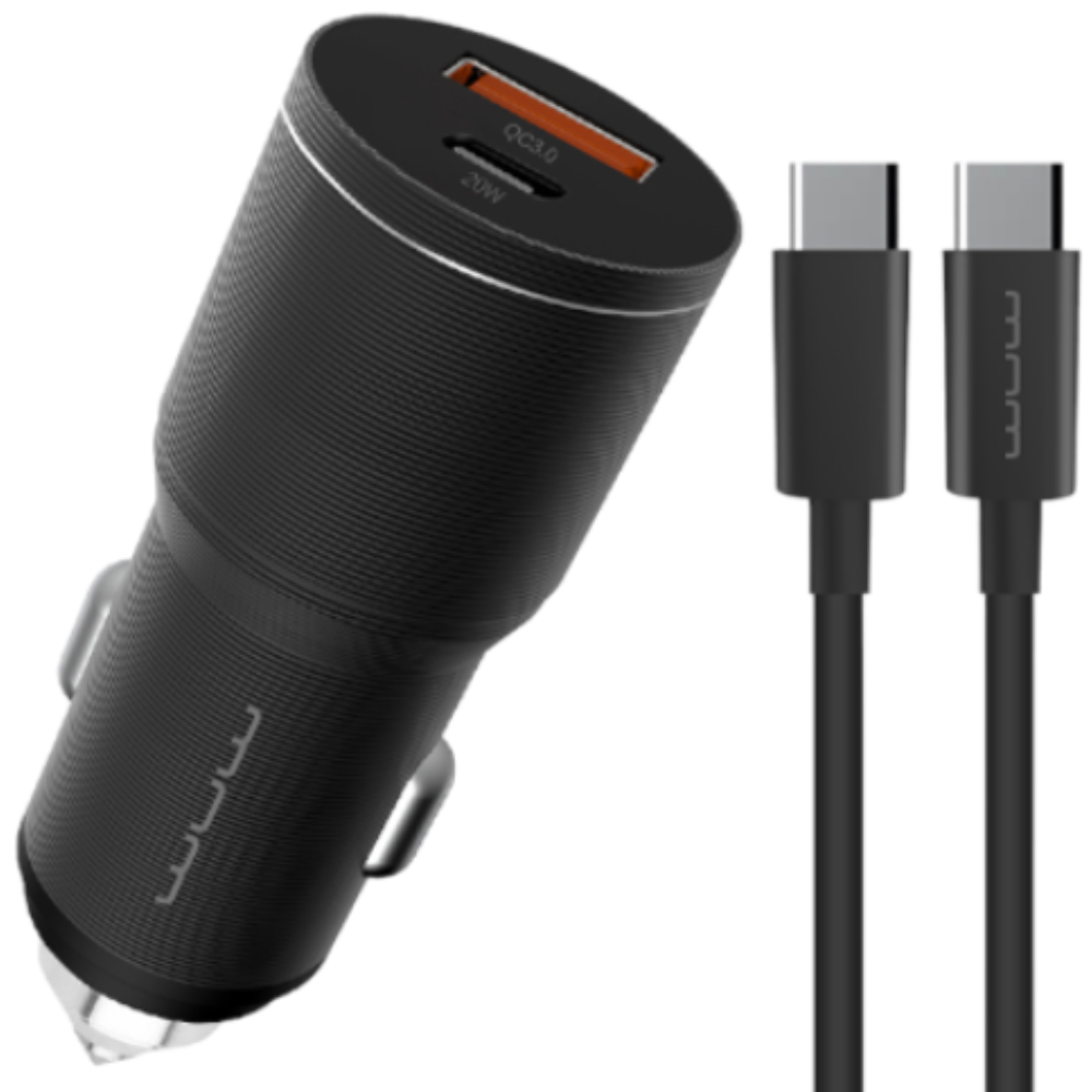 WUW USB Type C Cable to Type C Cable - Car Accessories - 18W Car Charger