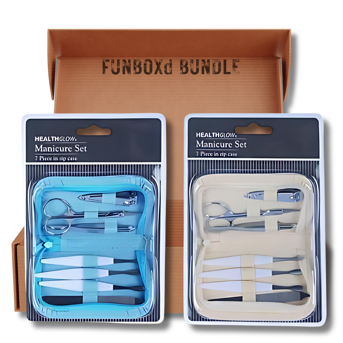 Luxury Nail Manicure Set 7pc+Bag Blister - Complete Nail Care Kit x 2