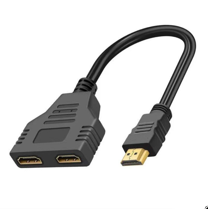 HDMI Splitter 1 in 2 Out - HDMI Male to Female Splitter Adapter Cable -(GC)