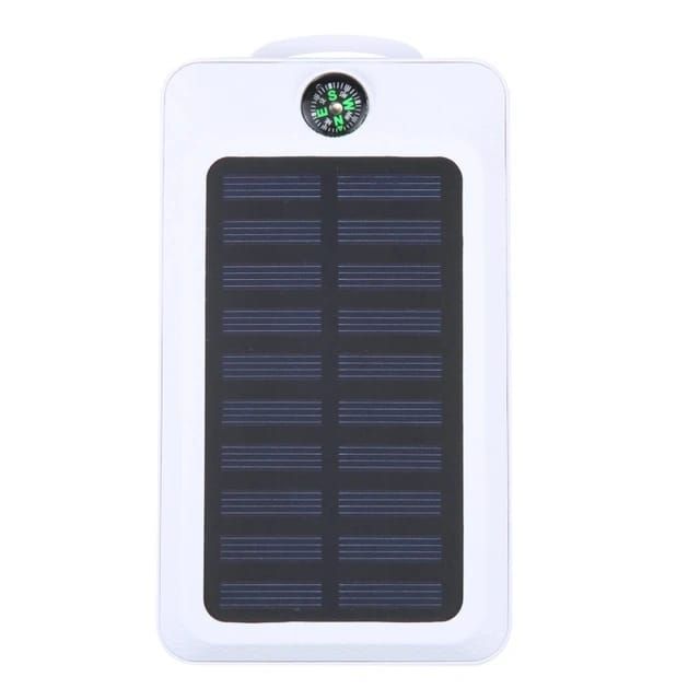 Solar USB Power Bank with compass, LED light and Cable