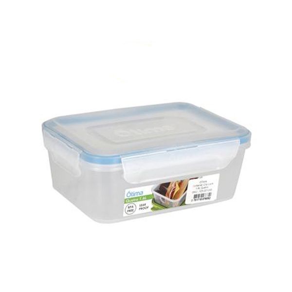Transparent Plastic Container WIth Clip Lock - 1 x 1.6L