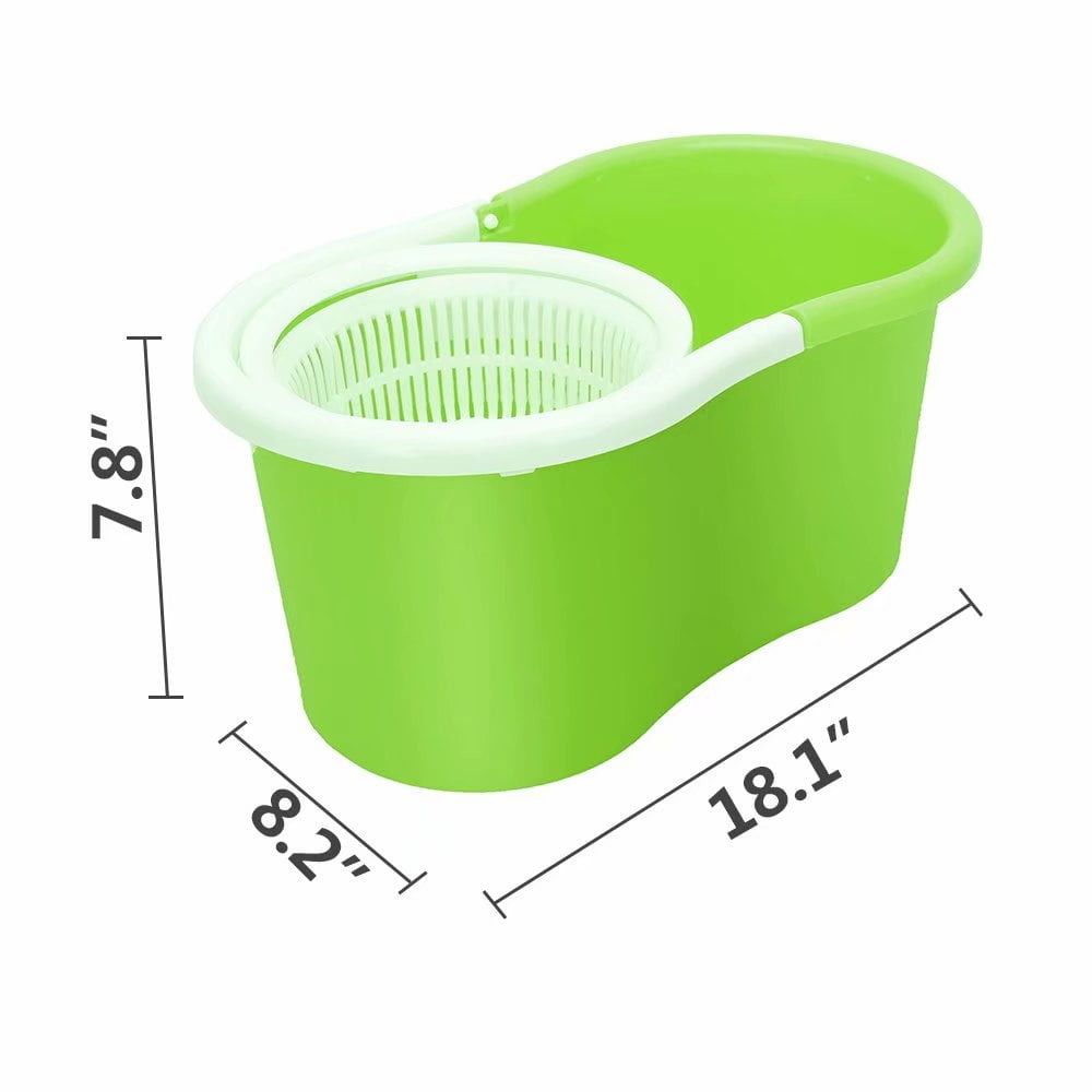 Green - 360 Spin Mop & Bucket System with Microfiber Head