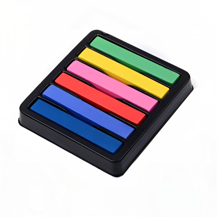 6 Piece Assorted Color Hair Chalk Pack