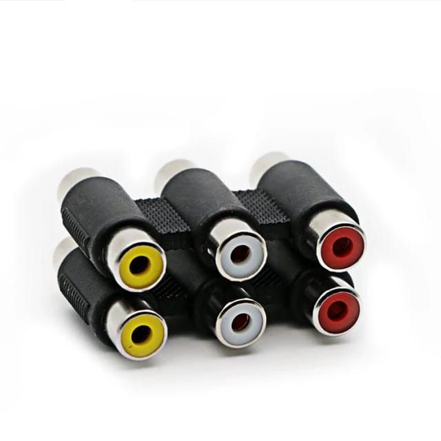 CTDW 2 x AV 3 RCA Female to Female Adapter Connecters