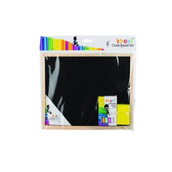 Black Drawing Board with Chalk and Sponge 28x19cm