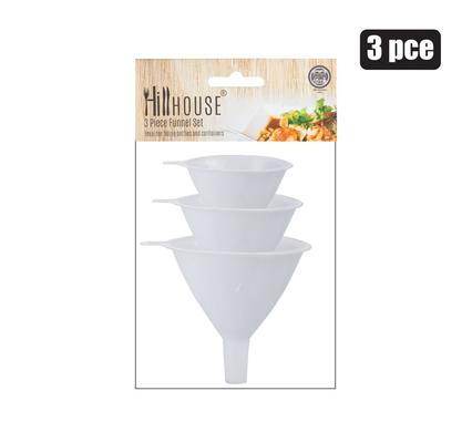 KITCHEN-GADGET FUNNELS 3PC WHT HILLHOUSE