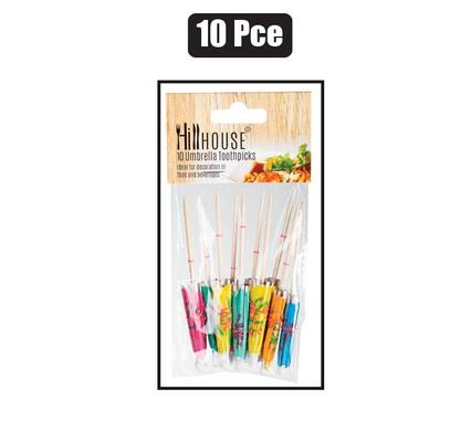 TOOTHPICKS FANCY UMBRELLA 10PC HILLHOUSE