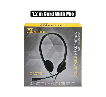 HEADPHONES W/MIC+1.2m CORD