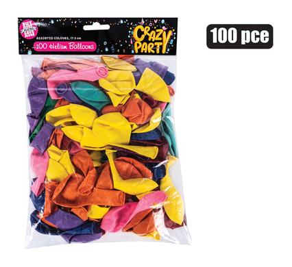 BALLOONS 100PC ASSORTED COLOURS
