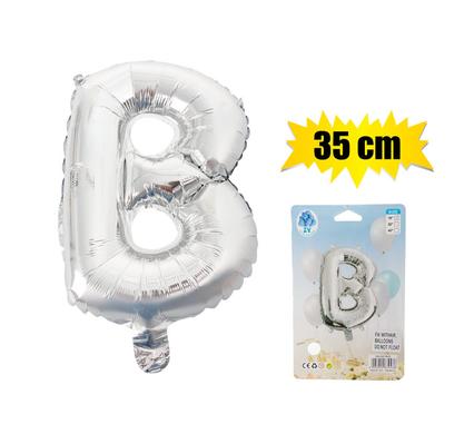 BALLOON FOIL SILVER B 35cm