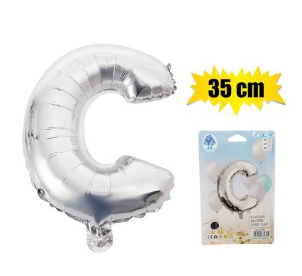 BALLOON FOIL SILVER C 35cm