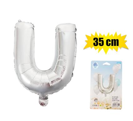 BALLOON FOIL SILVER U 35cm