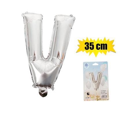BALLOON FOIL SILVER V 35cm