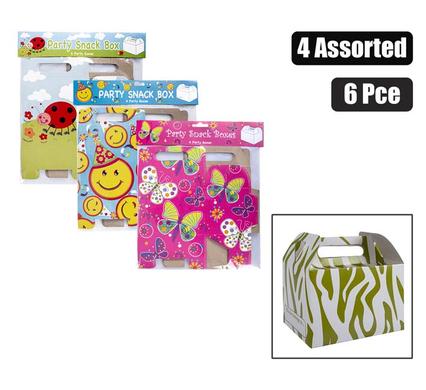 PARTY LOOT SNACK BOX 6PC ASSTD
