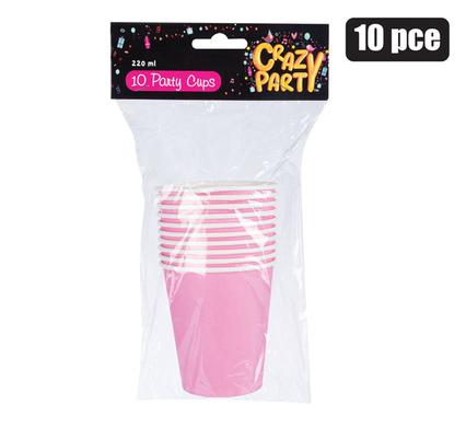 PARTY CUPS PINK 10PC