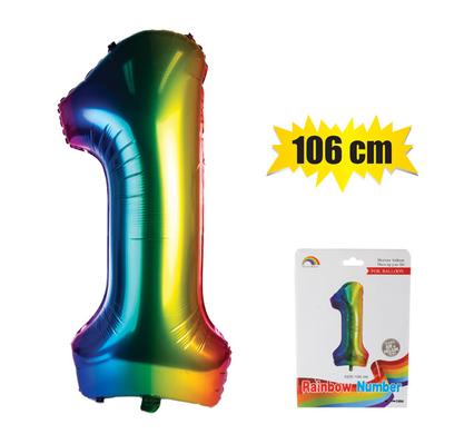 BALLOON HELIUM FOIL RAINBOW 1 106cm F-04