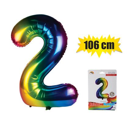 BALLOON HELIUM FOIL RAINBOW 2 106cm F-04