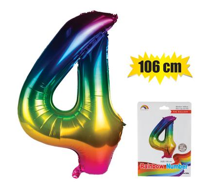 BALLOON HELIUM FOIL RAINBOW 4 106cm F-04