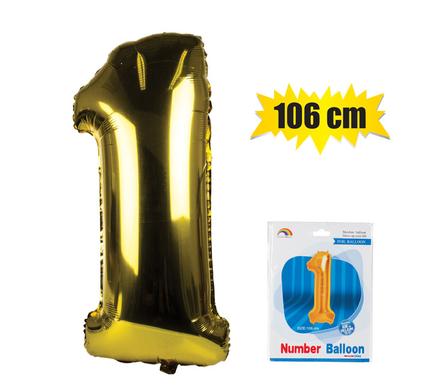 BALLOON HELIUM FOIL GOLD 1 106cm F-04