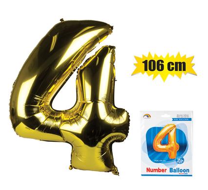 BALLOON HELIUM FOIL GOLD 4 106cm F-04