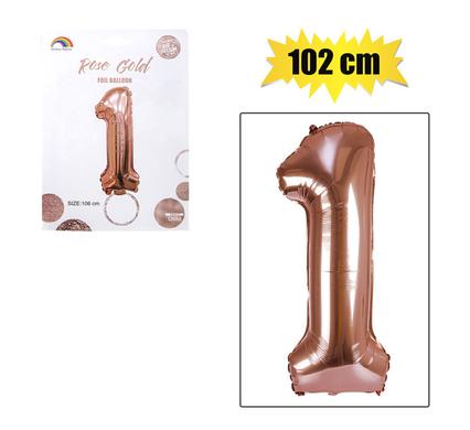 BALLOON HELIUM FOIL ROSE G 1 102cm F-04