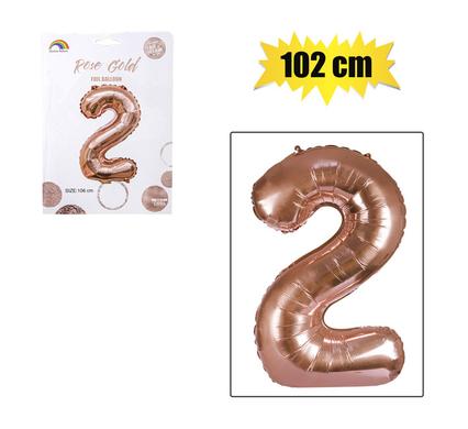 BALLOON HELIUM FOIL ROSE G 2 102cm F-04