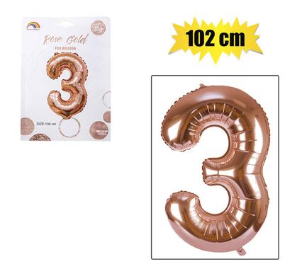 BALLOON HELIUM FOIL ROSE G 3 102cm F-04
