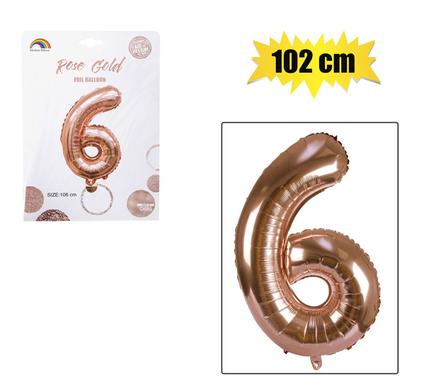 BALLOON HELIUM FOIL ROSE G 6 102cm F-04